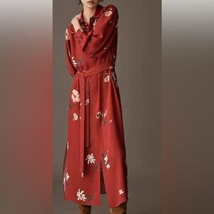 Massimo Dutti Elegant Red Floral Women's Dress